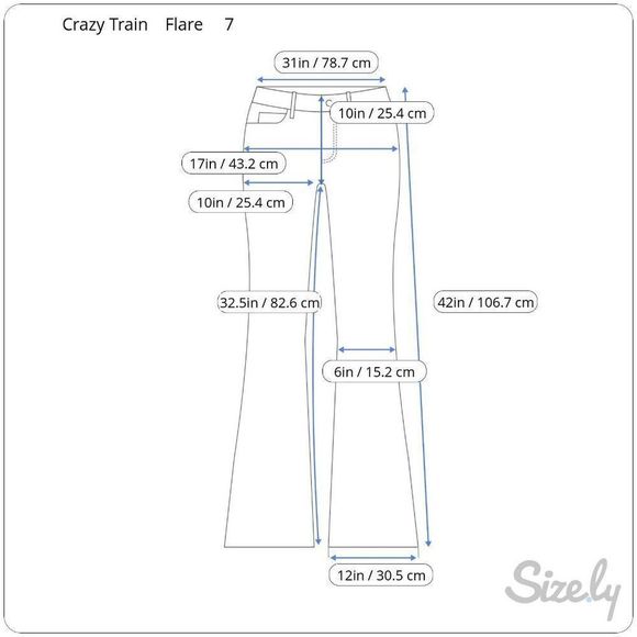 Crazy Train Whiskered Flare Leg Jeans Size 7 Medium Wash Blue Denim 31X32.5 - Picture 2 of 10